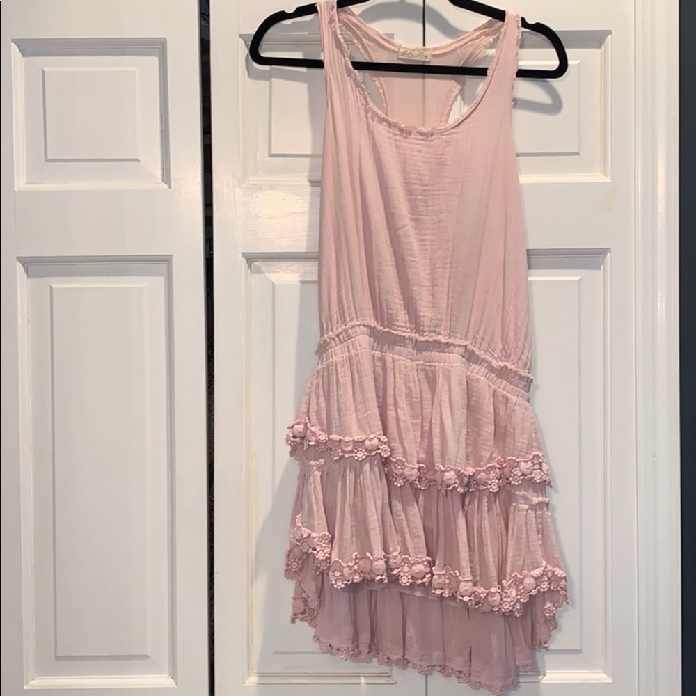 Pink Cotton Racerback Minidress